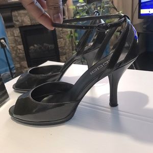 Moda Spana Desert Patent Leather Ankle Strap Heels